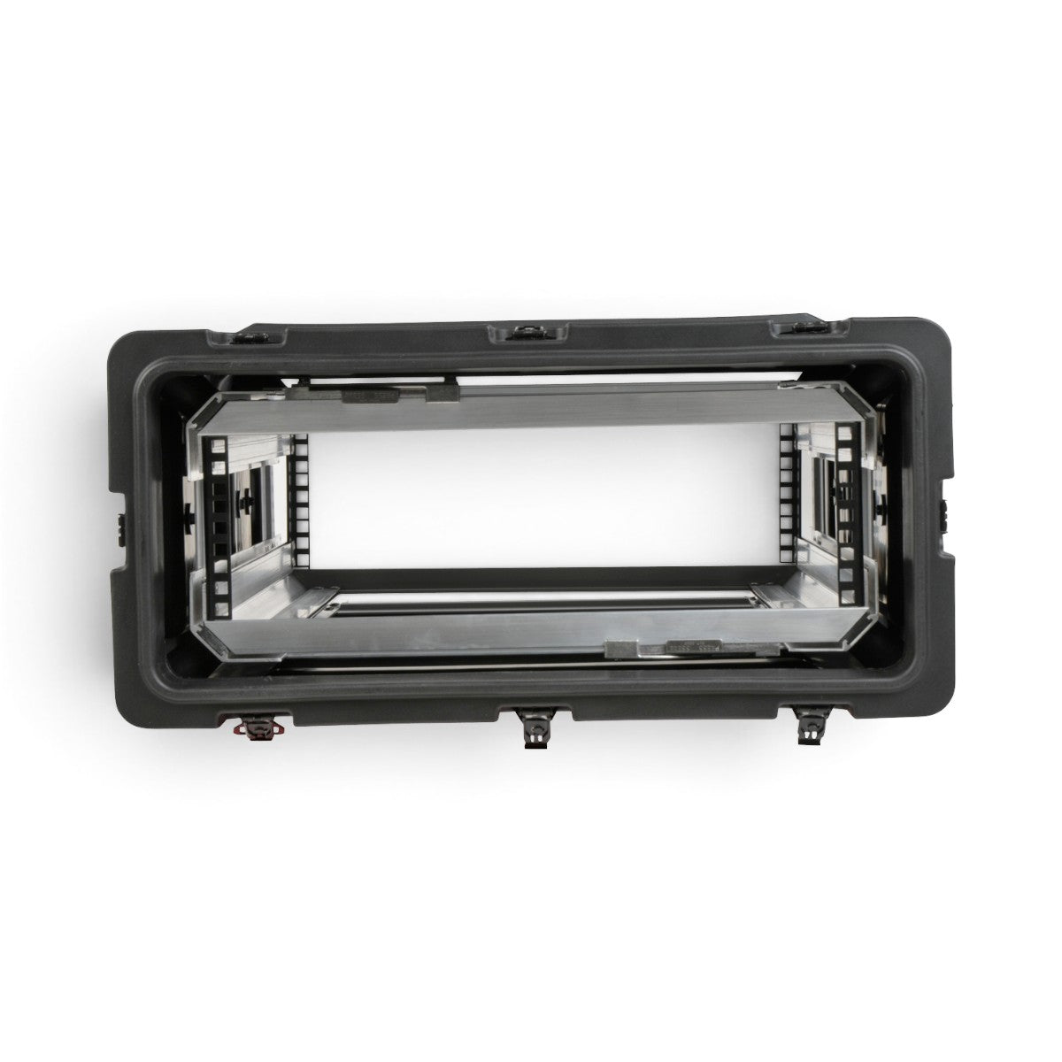 SKB Cases 3U 30-inch deep shock rack with a removable inner chassis and rugged black roto-molded protective shell.