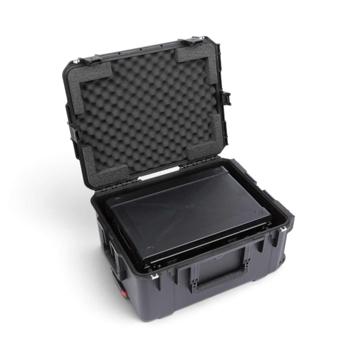 SKB Cases 3U iSeries injection molded waterproof fly rack with internal rack frame and protective foam lining.