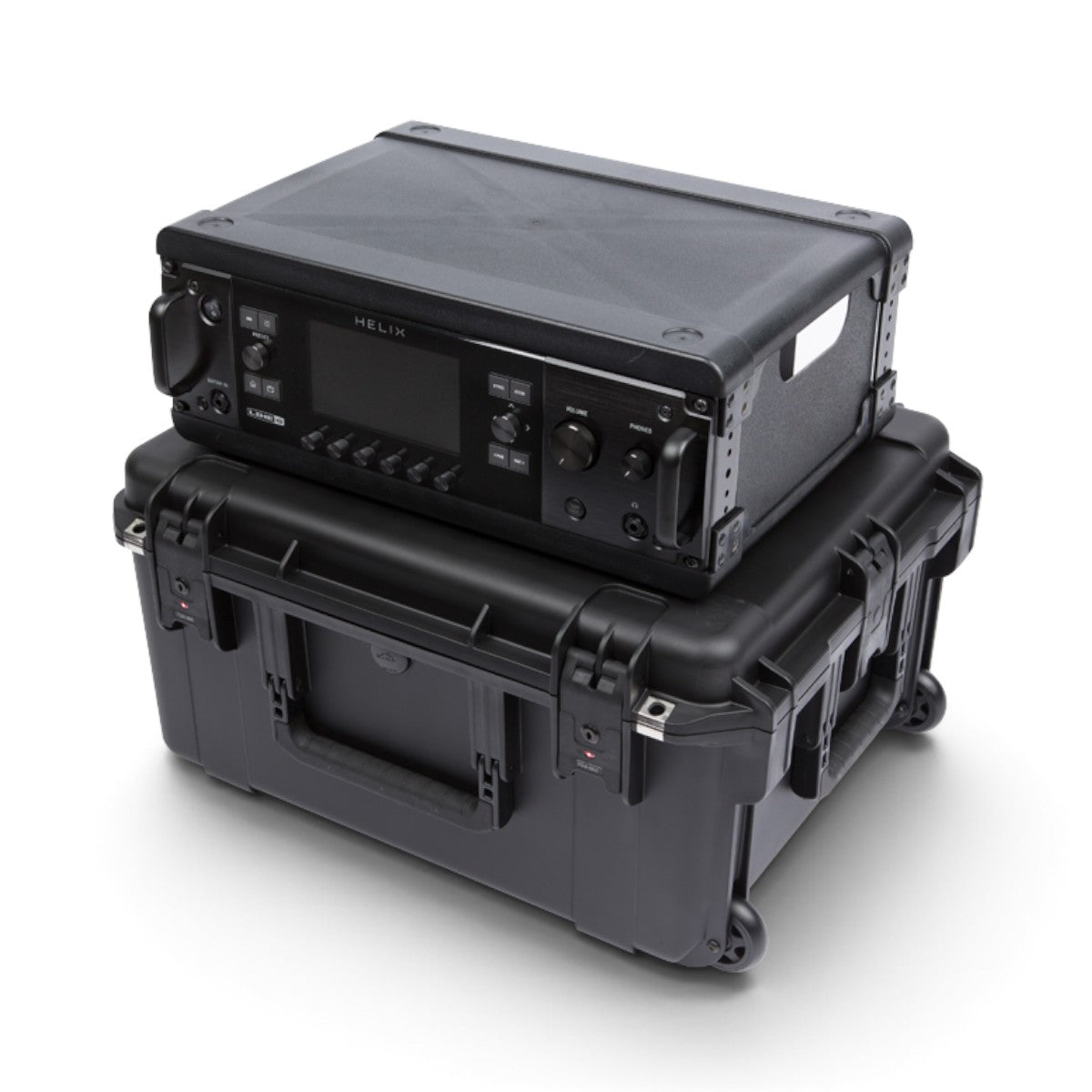 SKB Cases 3U iSeries injection molded fly rack with removable equipment frame and waterproof rolling case