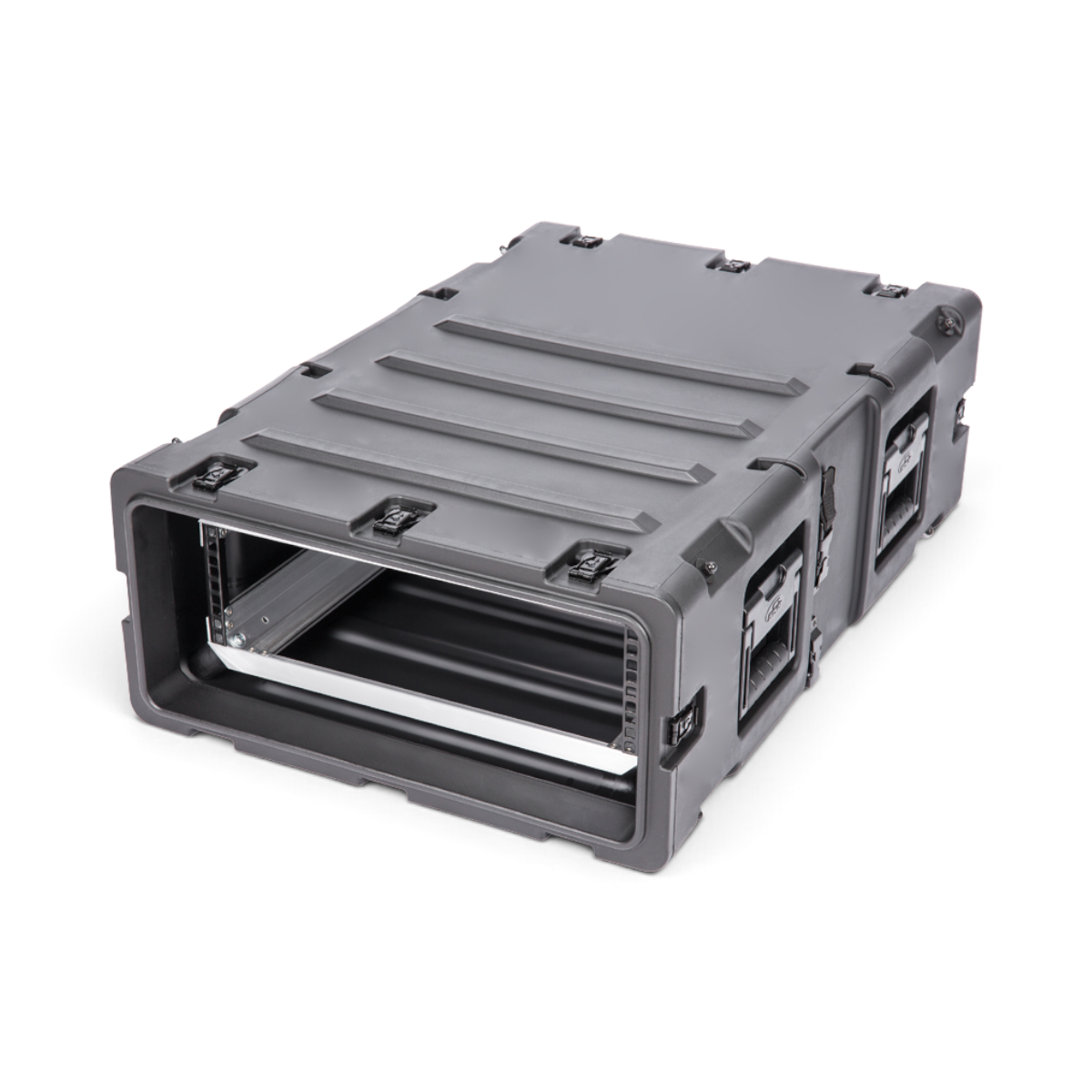 SKB Cases 3U 30-inch deep shock rack in black with a rugged roto-molded shell and internal aluminum rack rails.