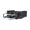 SKB Cases 3U 24-inch deep shock rack with a black roto-molded shell and a removable internal equipment frame.