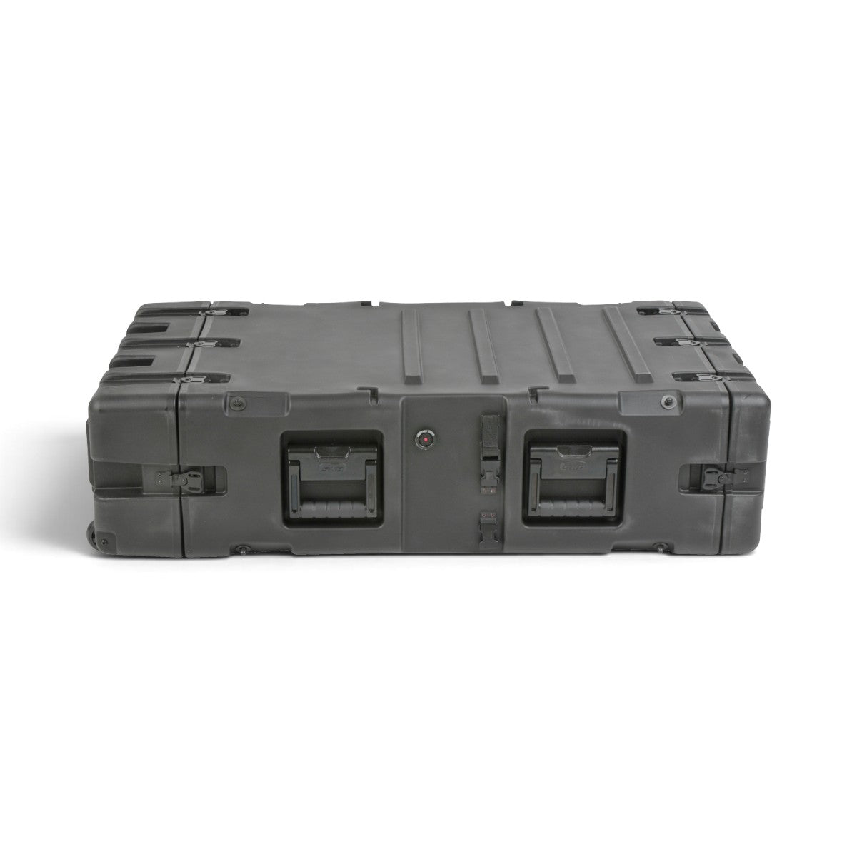 SKB Cases 3U 30-inch deep shock rack transport case in black, featuring a rugged roto-molded shell and lift handles.