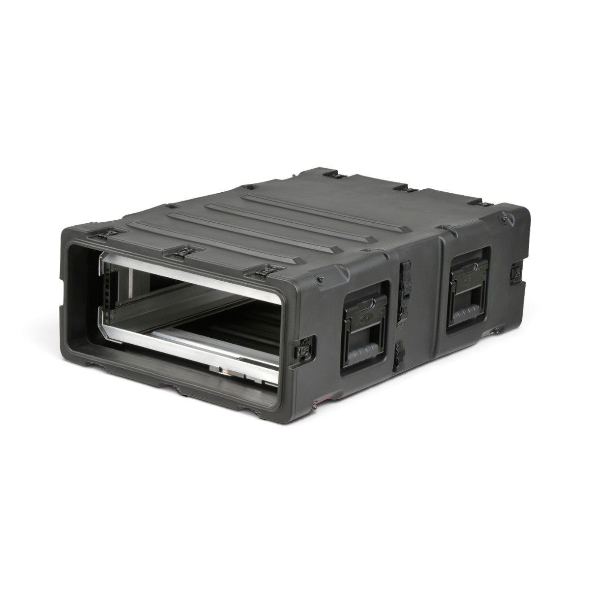 SKB Cases 3U 30-inch deep shock rack with a rugged black roto-molded shell and removable internal equipment chassis.