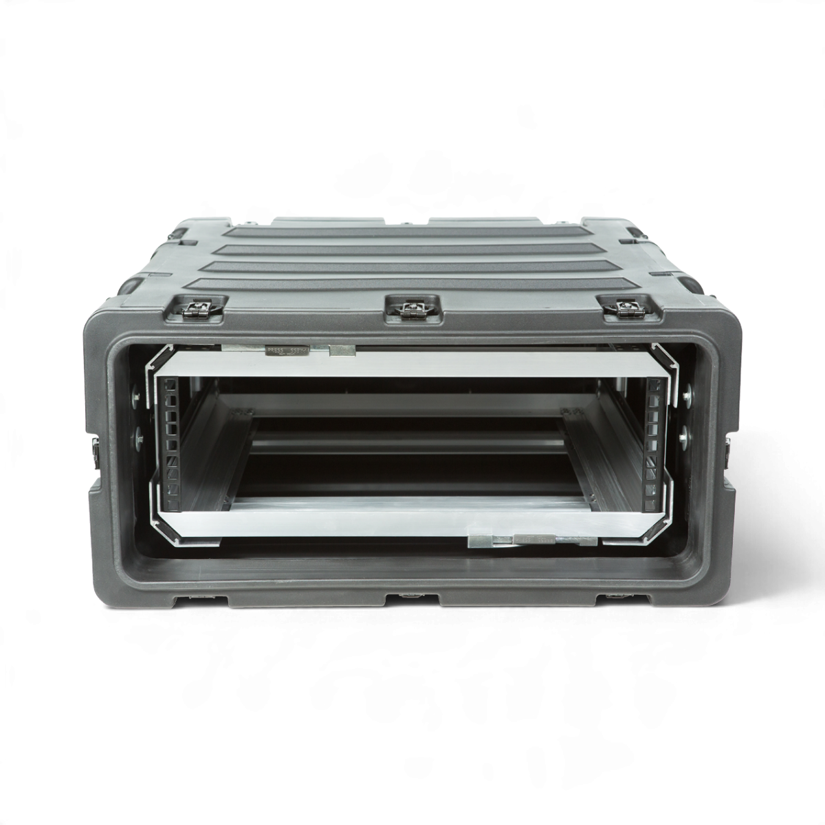 SKB Cases 3U 20-inch deep black shock rack with removable interior frame and rugged roto-molded shell