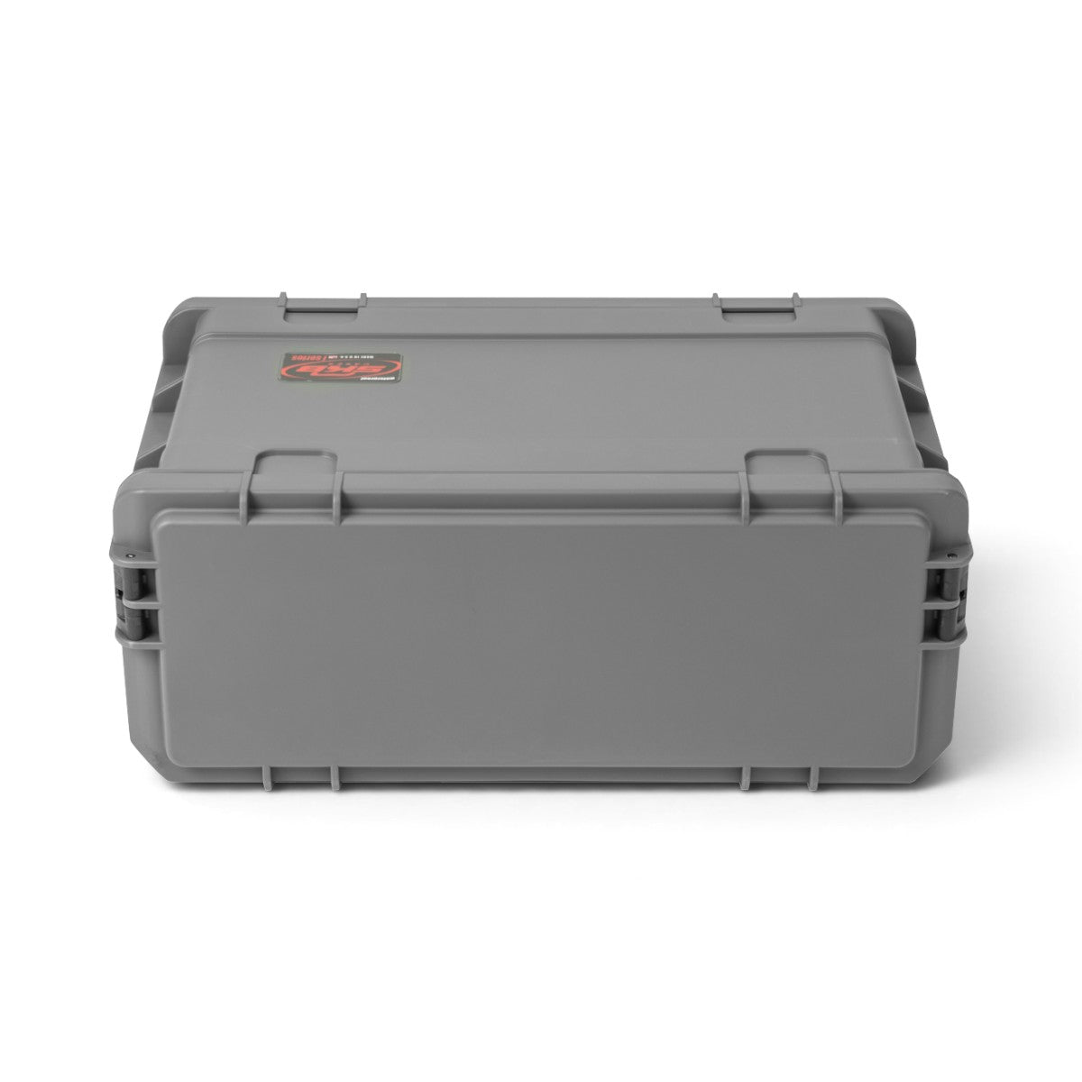 SKB Cases 4U injection molded rack case in dark grey with a compact, durable design for equipment transport.