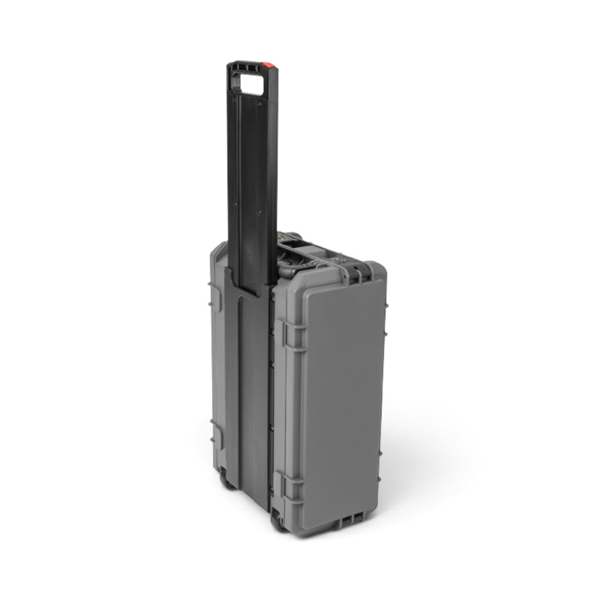 SKB Cases 4U injection molded rack case in dark grey with telescoping handle and wheels for equipment transport