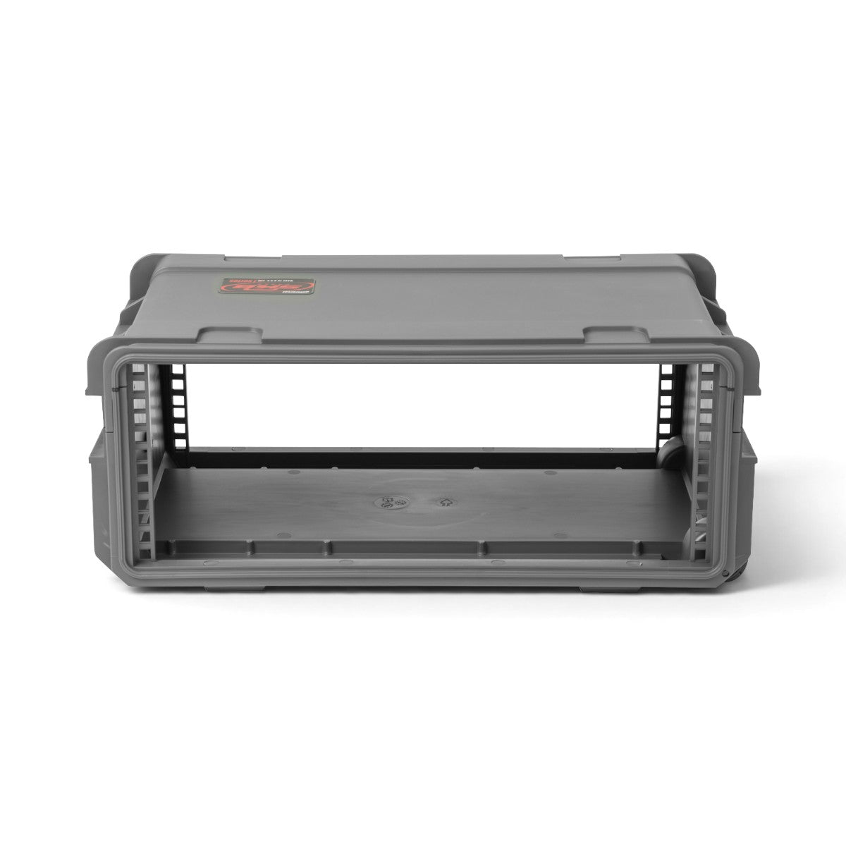 SKB Cases 4U injection molded rack in dark grey with front and rear rails for communications equipment