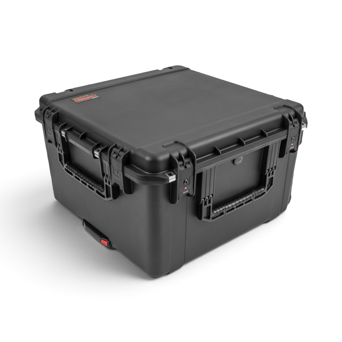 SKB Cases 4U iSeries injection molded fly rack in black with secure locking latches and durable waterproof design.