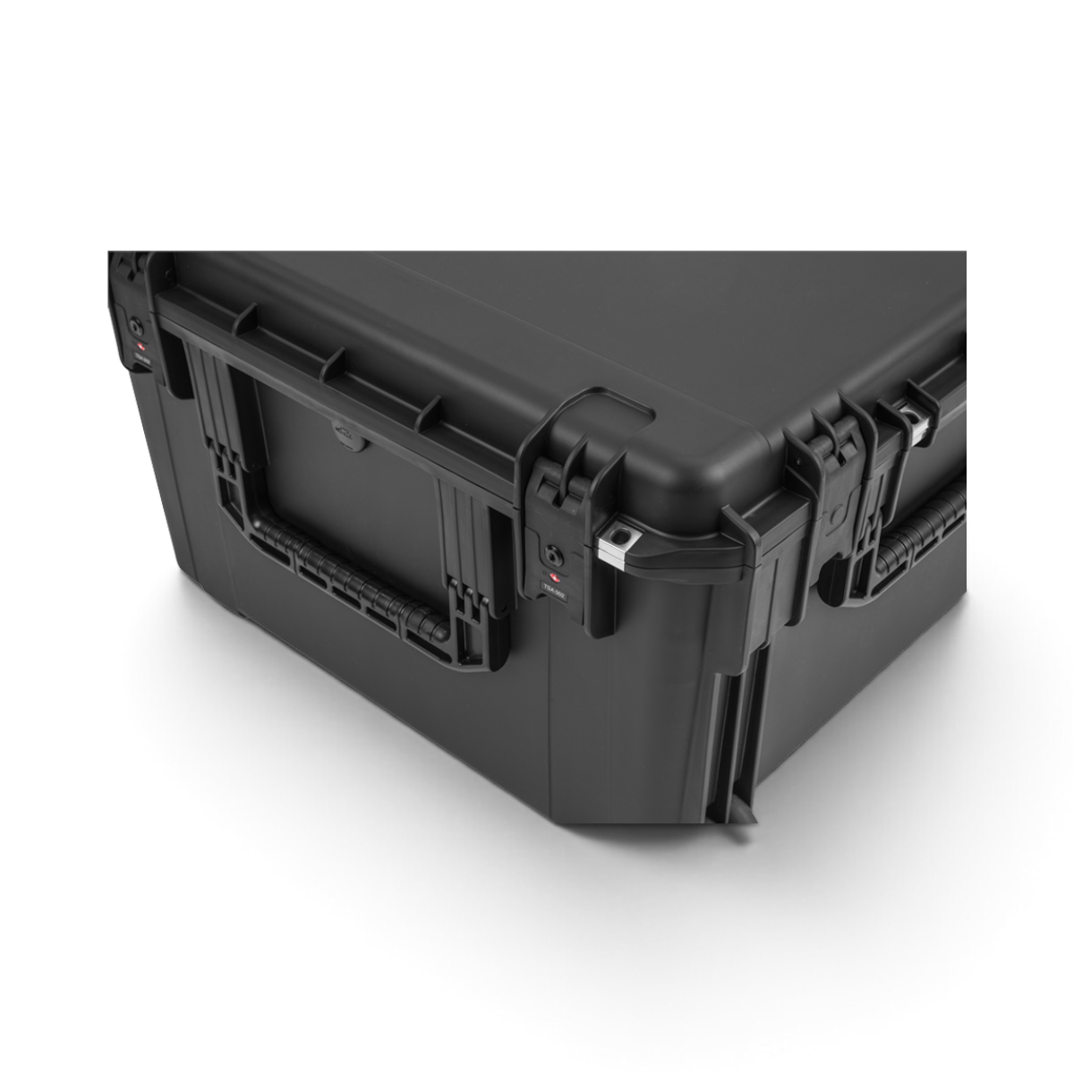 SKB Cases 4U iSeries injection molded fly rack in black with secure TSA-approved locking latches and carry handle.