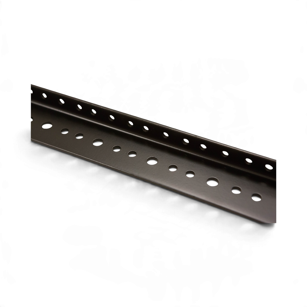 SKB Cases 4U rear rack rail kit made of durable black metal with pre-drilled mounting holes for server equipment.