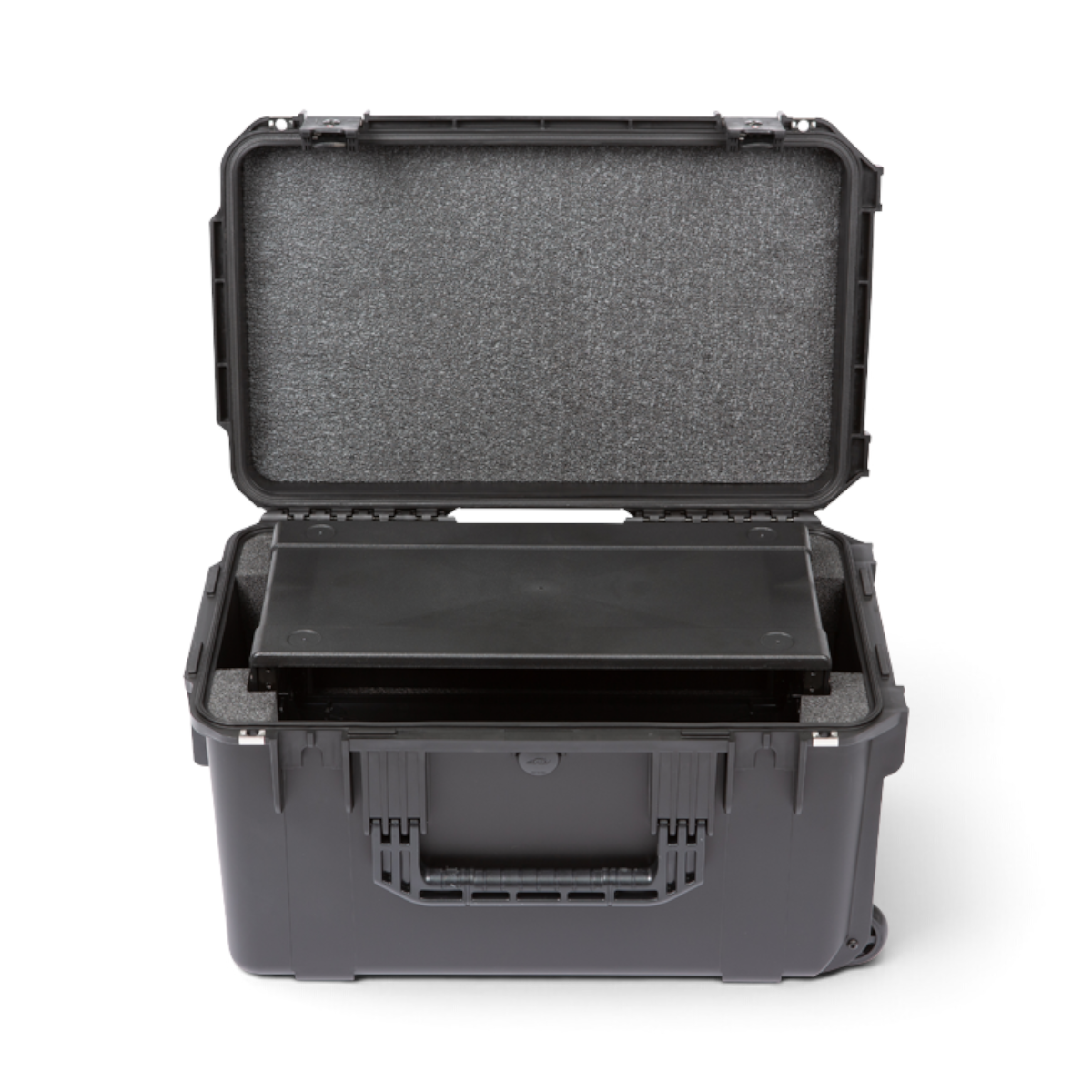 SKB Cases 4U iSeries shallow fly rack with black injection molded waterproof case and protective foam interior