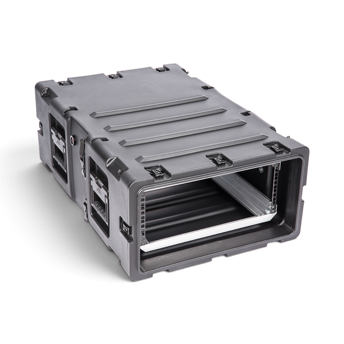 SKB Cases 4U 30-inch deep shock rack in black, featuring a rugged roto-molded shell and internal aluminum rack rails.