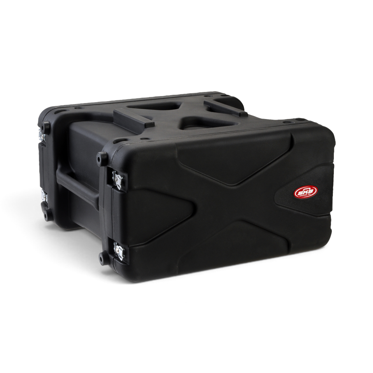 SKB Cases 4U 20-inch deep black roto-molded shockmount rack case with corner shock absorbers
