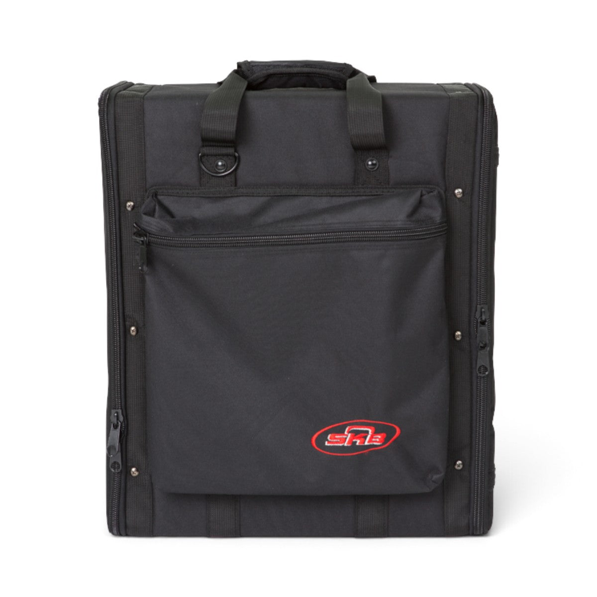 SKB Cases 4U soft rack bag in black nylon with front storage pouch and heavy-duty zippers for wireless equipment