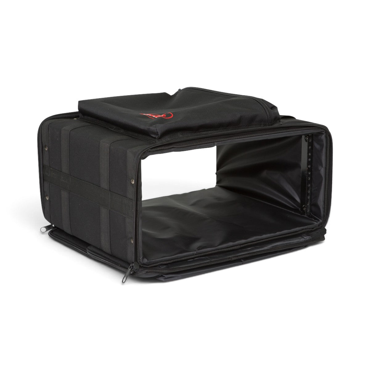 SKB Cases 4U soft rack bag in black nylon with threaded steel rails and zippered storage pouches