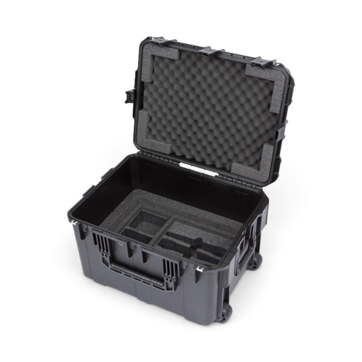 SKB Cases 4U iSeries injection molded wireless microphone fly rack with foam interior and wheels