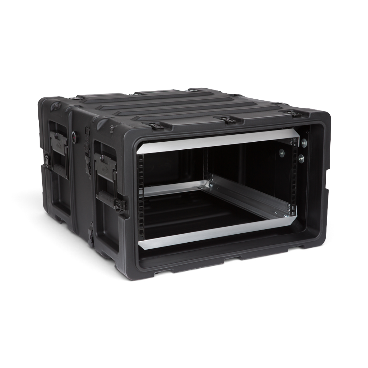 SKB Cases 5U 20-inch deep black shock rack with internal aluminum frame and rugged roto-molded protective shell