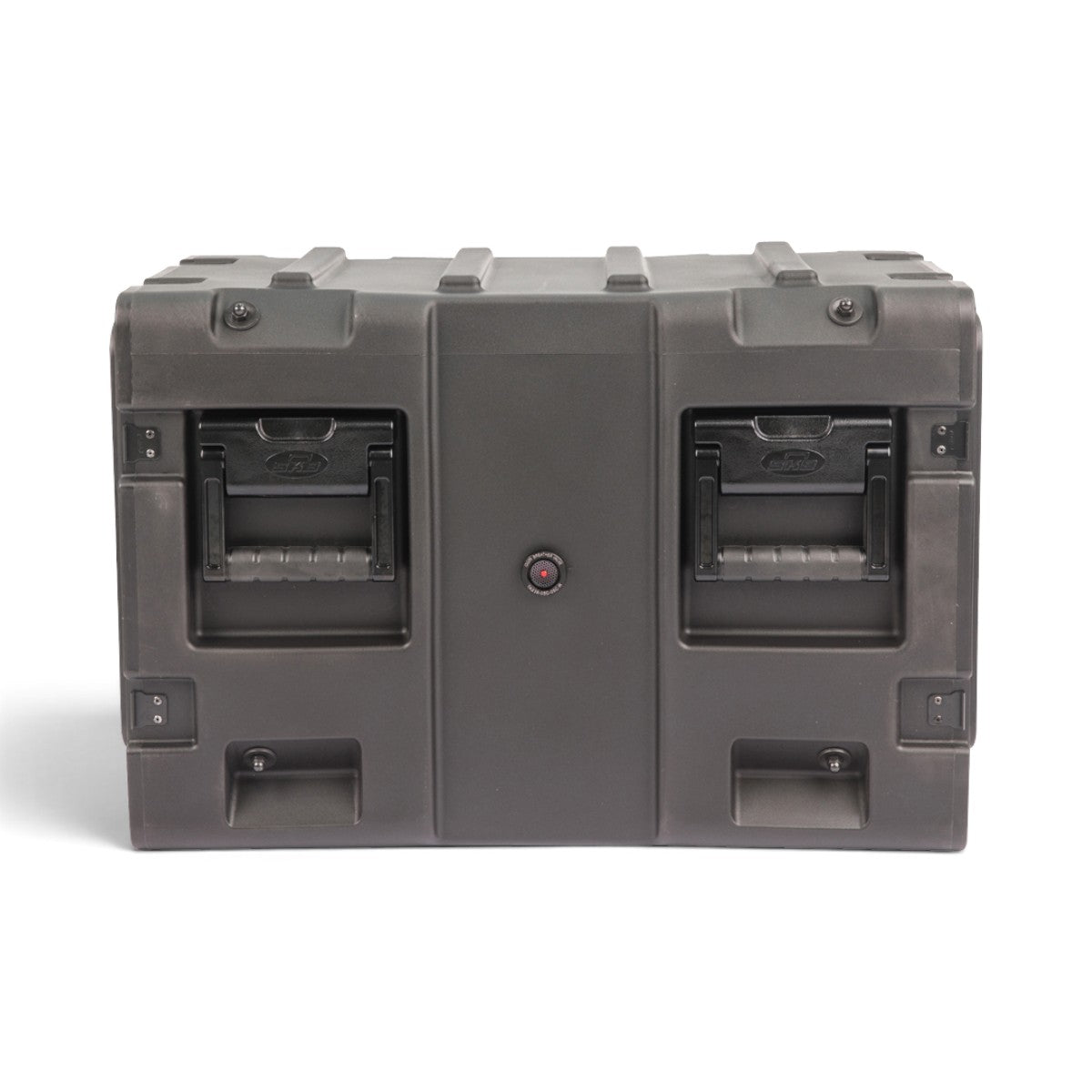 SKB Cases 5U 20-inch deep shock rack in black, featuring a rugged roto-molded shell and recessed spring-loaded handles.