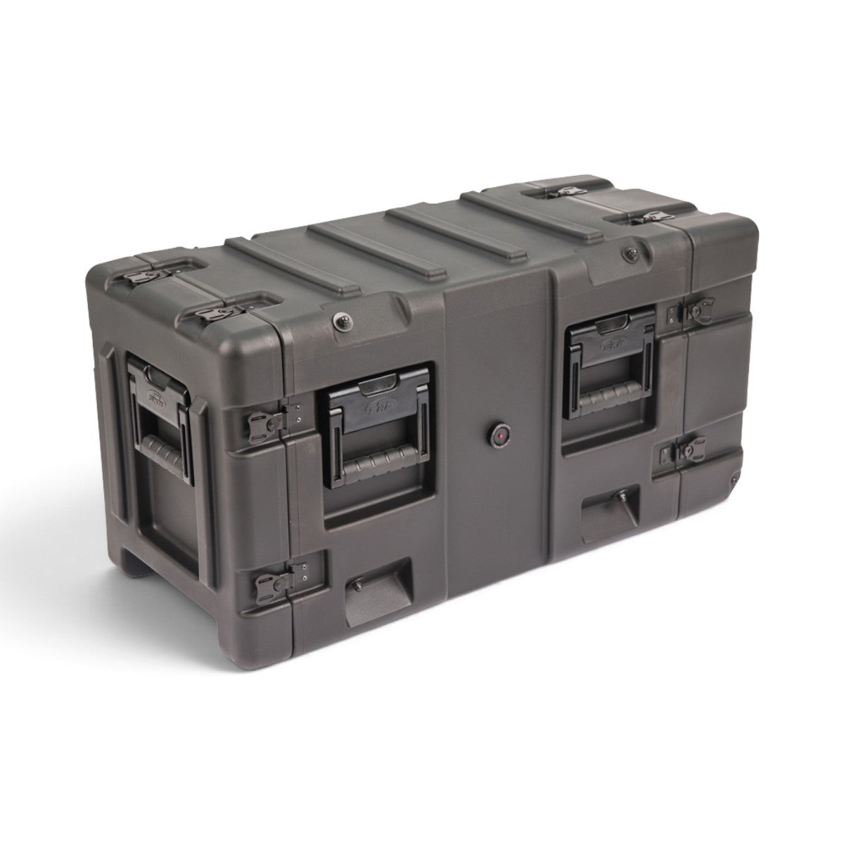 SKB Cases 5U 20-inch deep shock rack in black, featuring a rugged roto-molded shell with recessed hardware and handles.