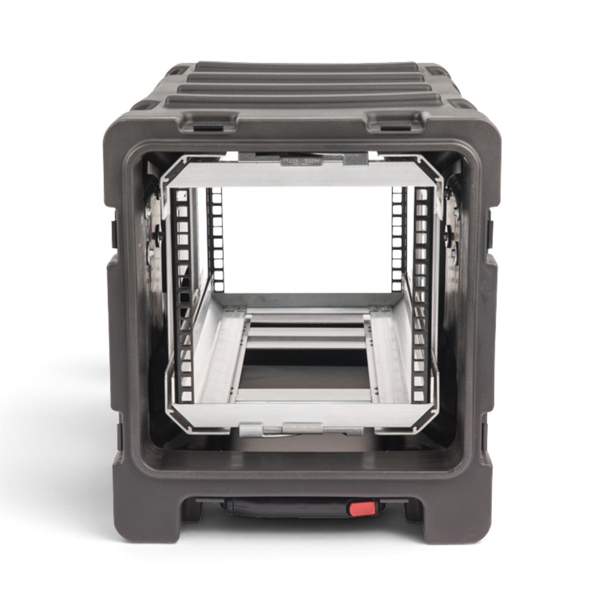 SKB Cases 5U 20-inch deep shock rack with a rugged black roto-molded shell and an internal sliding equipment frame.