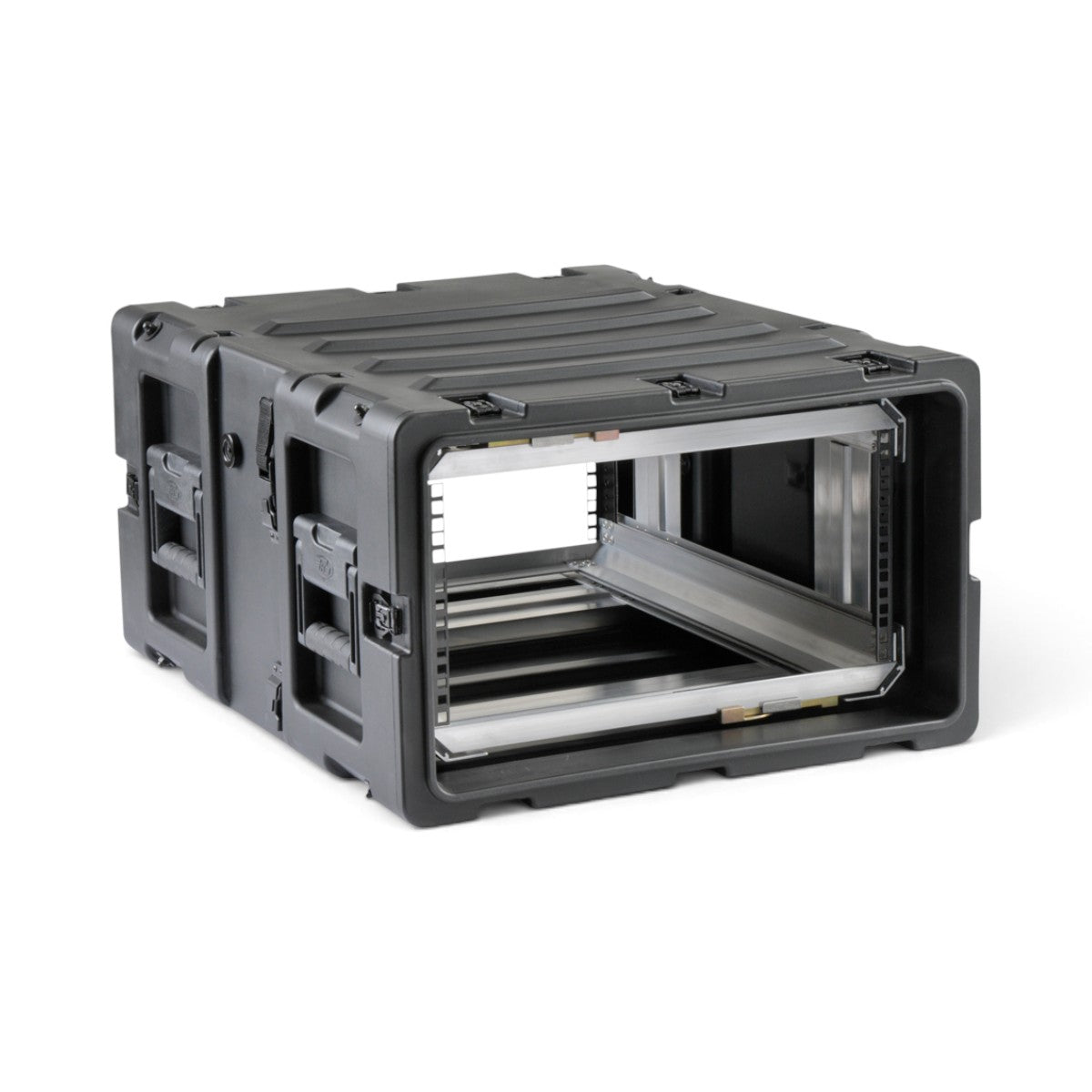 SKB Cases 5U 24-inch deep shock rack in black with a removable interior frame and rugged roto-molded shell.