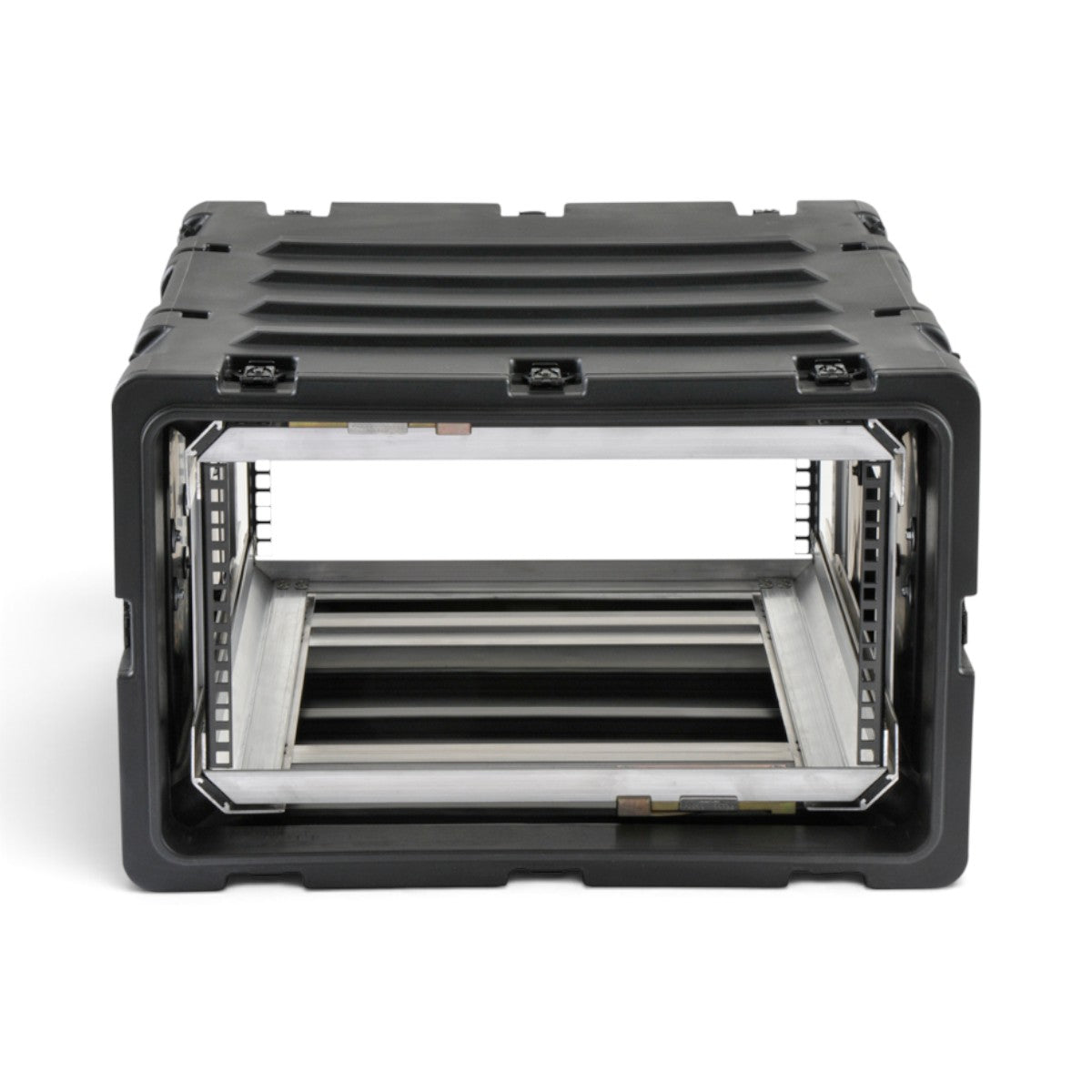SKB Cases 5U 24-inch deep shock rack with a rugged black roto-molded shell and removable internal metal rack frame.
