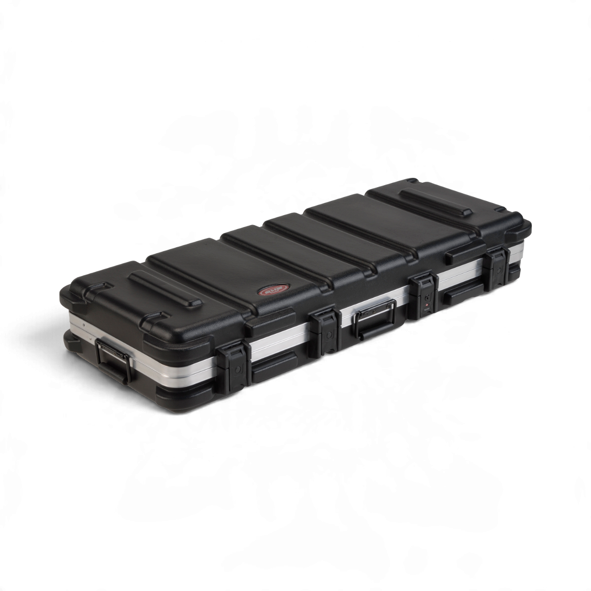 SKB Cases 61-note keyboard hard case in black with TSA-approved locking latches and protective exterior bumpers.