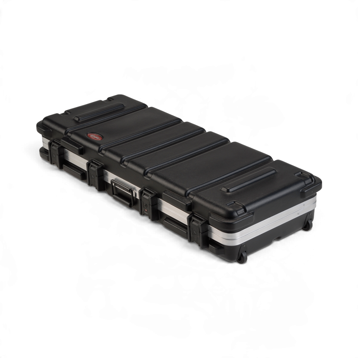 SKB Cases 61-note keyboard hard case in black with TSA-approved locking latches and protective exterior bumpers.