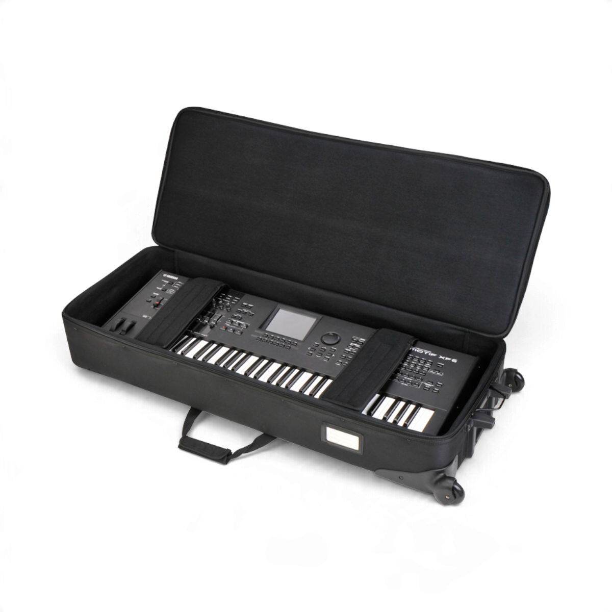 SKB Cases 61 note keyboard soft case with padded interior, nylon exterior, and wheels for easy transport.