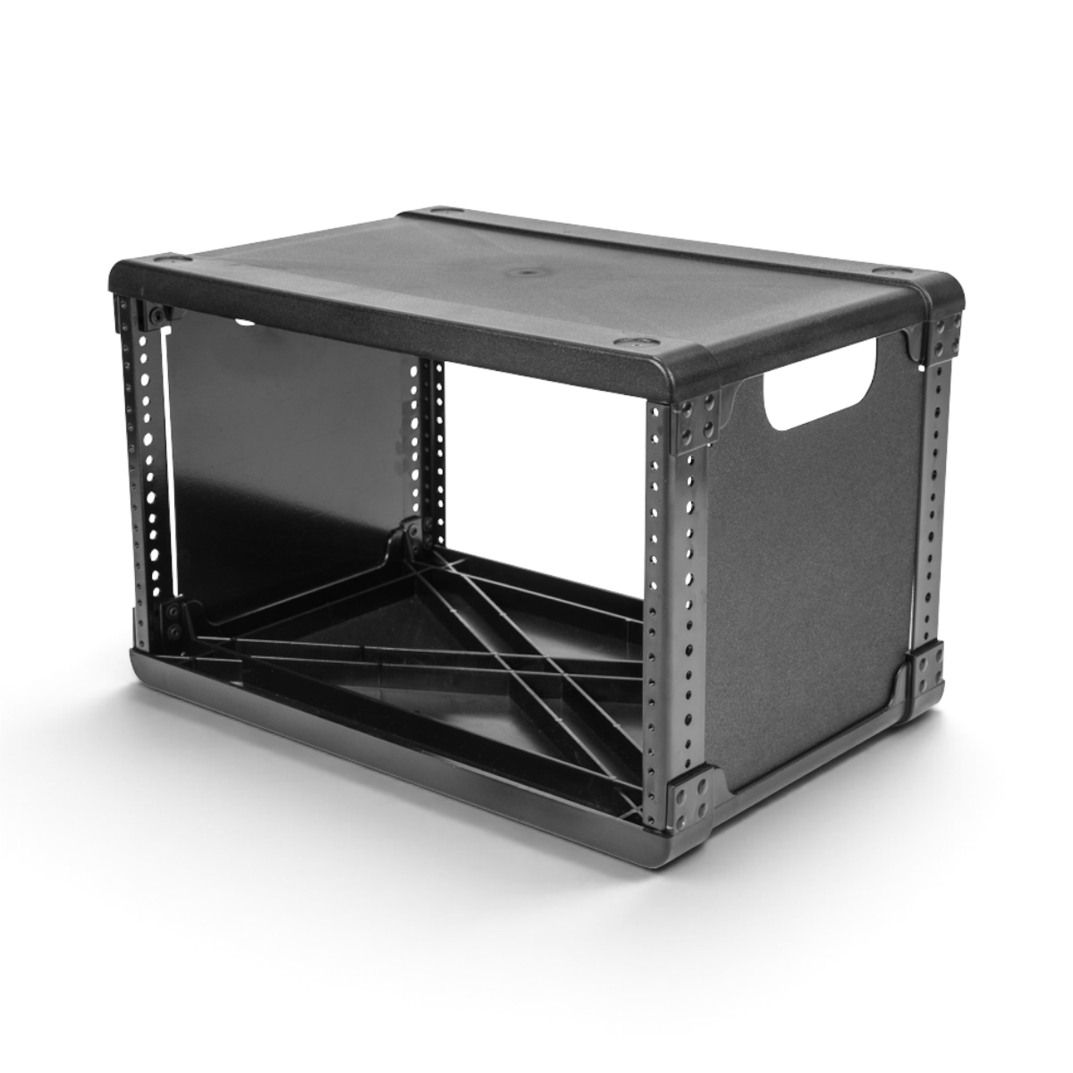 SKB Cases 6U injection molded 13-inch deep rack frame with threaded steel rails for modular equipment storage