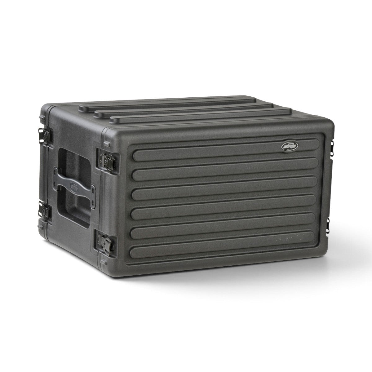 SKB Cases 6U rSeries shallow rack in black polyethylene with recessed steel latches and stackable molded bar design