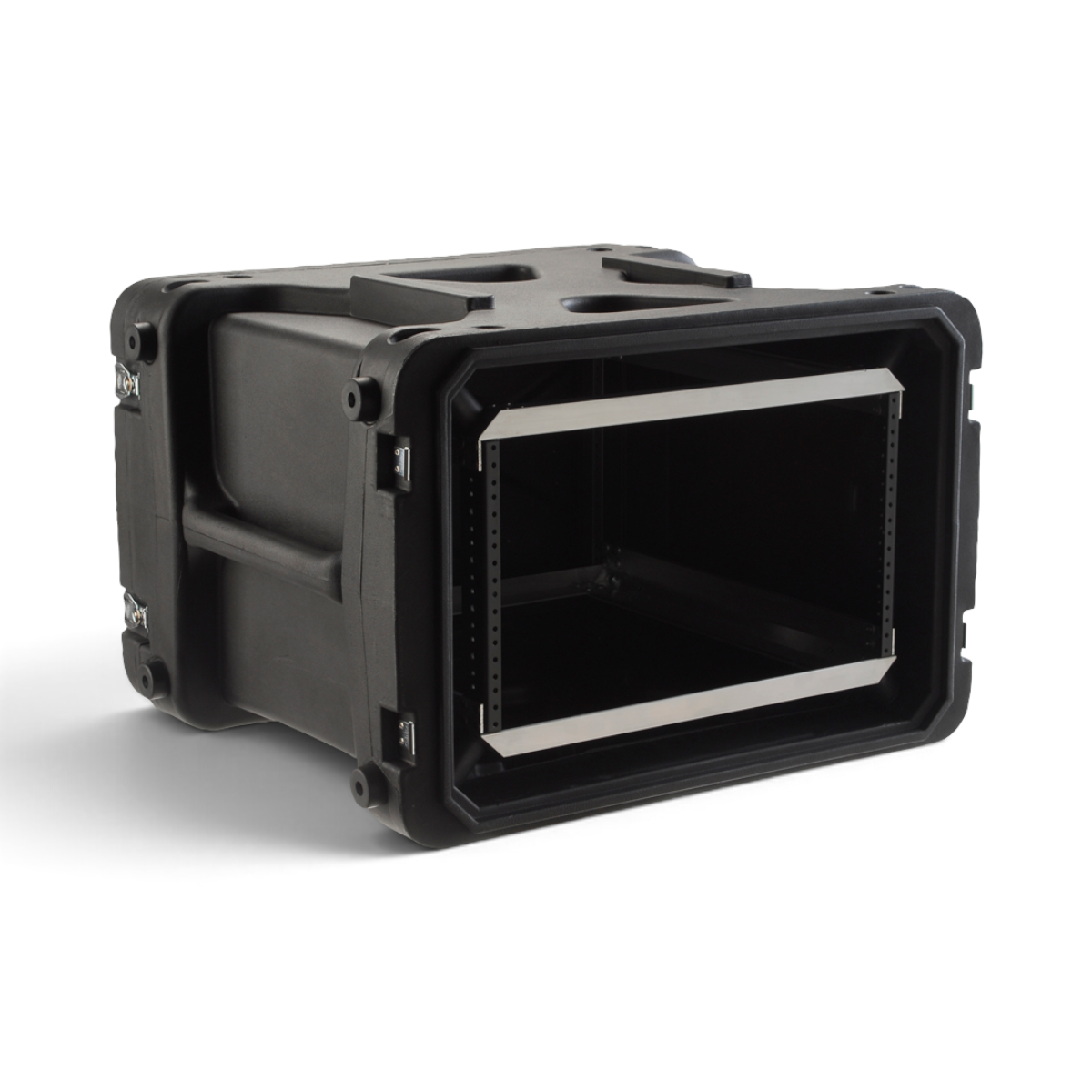 SKB Cases 6U 20-inch deep shockmount rack case in black with internal frame and elastomer shock absorbers