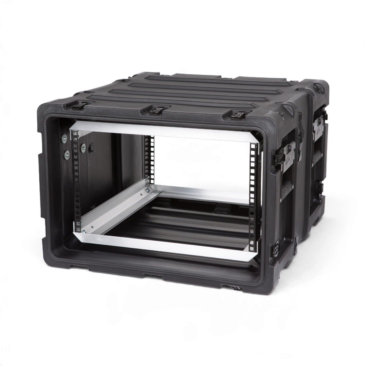 SKB Cases 6U 20-inch deep shock rack with a rugged black roto-molded shell and internal aluminum equipment rails.