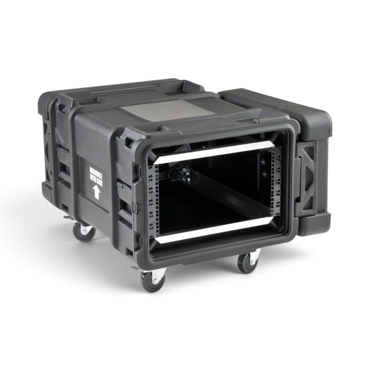SKB Cases 6U 28-inch deep roto shock rack with removable casters and adjustable rail conversion system