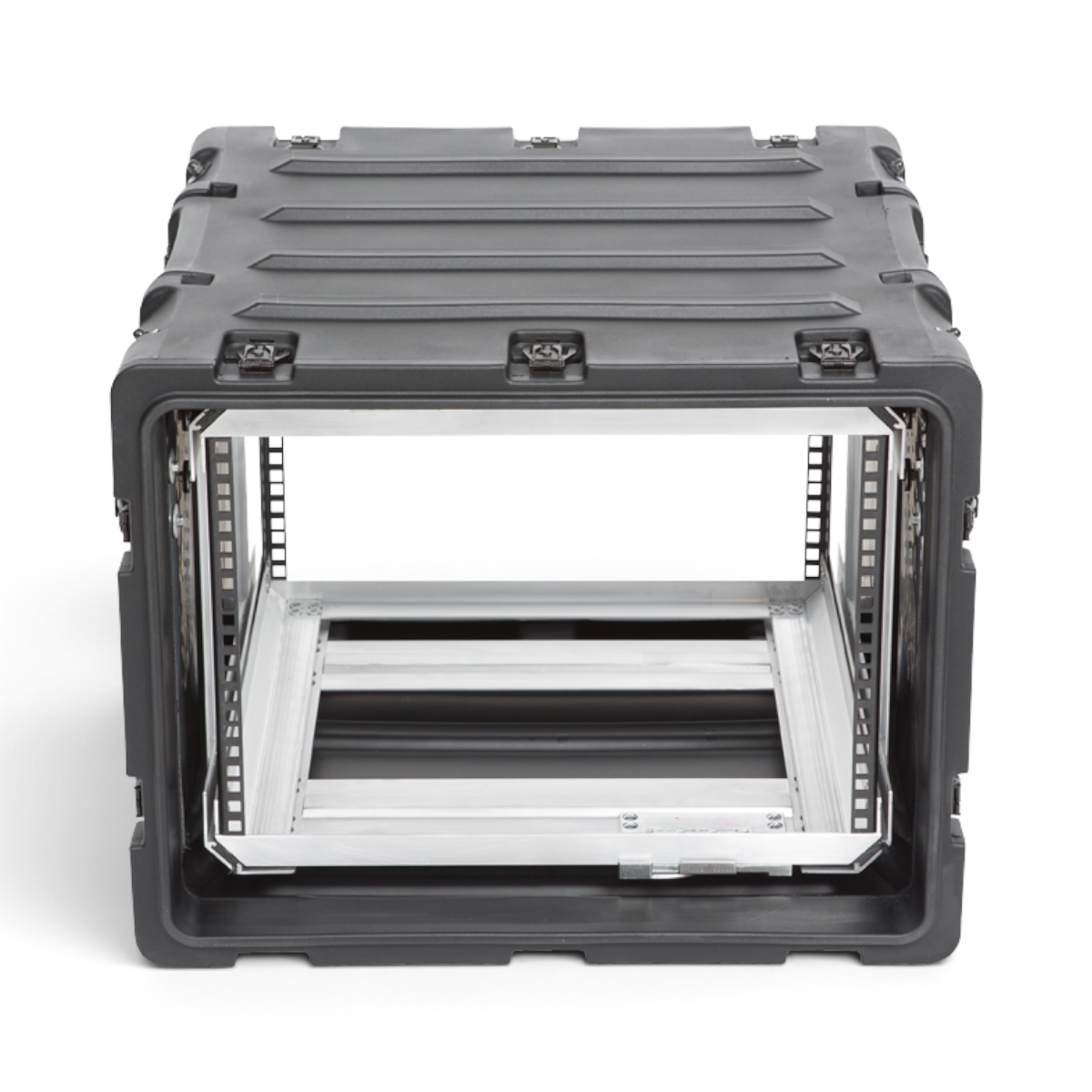 SKB Cases 7U 20-inch deep shock rack with removable interior frame and black roto-molded protective shell