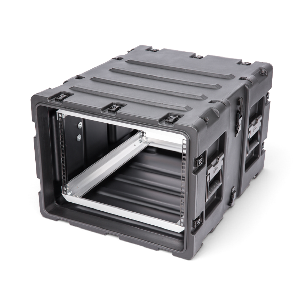 SKB Cases 7U 24-inch deep shock rack in black, featuring a rugged roto-molded shell and internal metal rack rails.