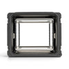 SKB Cases 8U 20-inch deep rolling shock rack with a durable black molded exterior and internal metal frame.