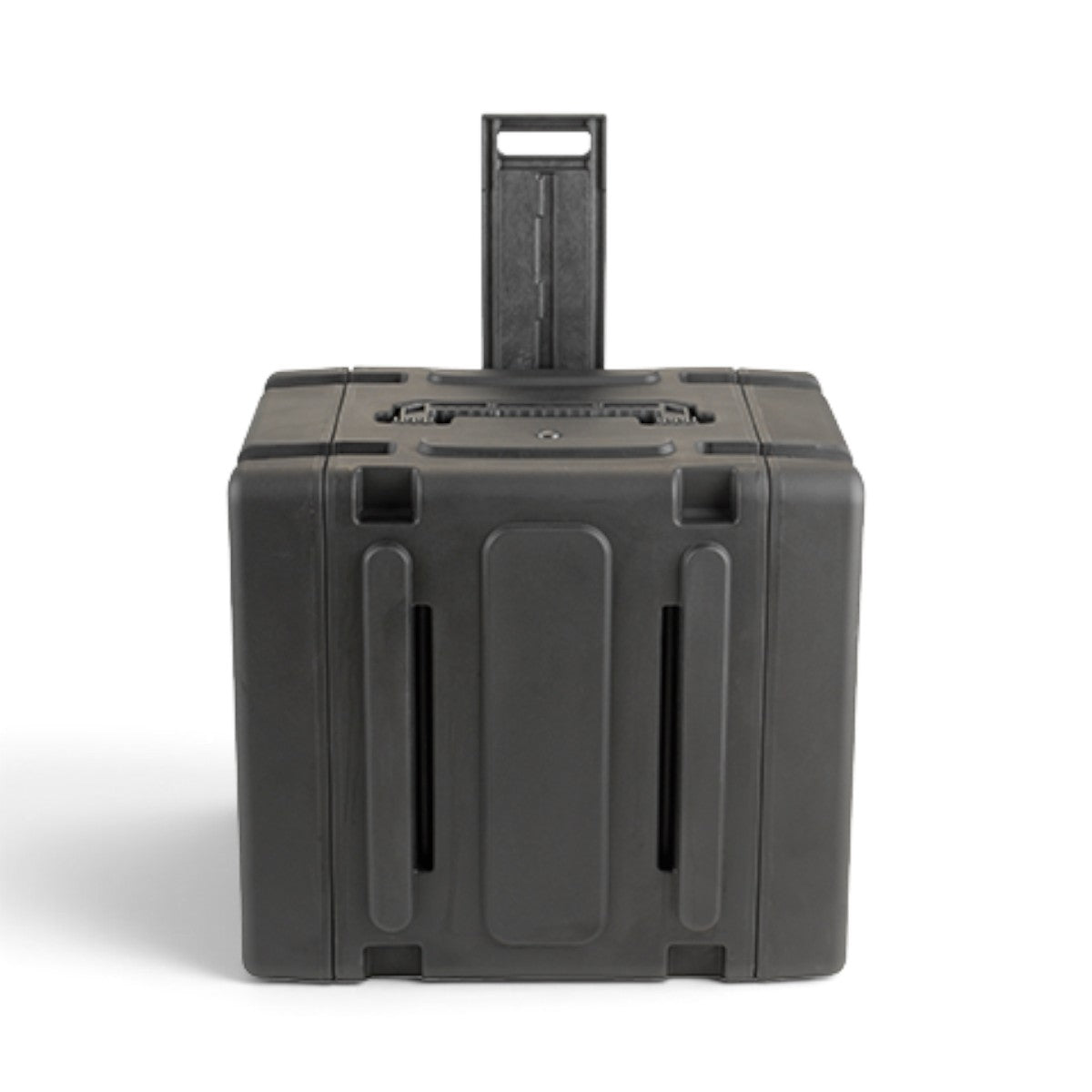 SKB Cases 8U 20-inch deep rolling shock rack in black with pull handle and stackable molded design