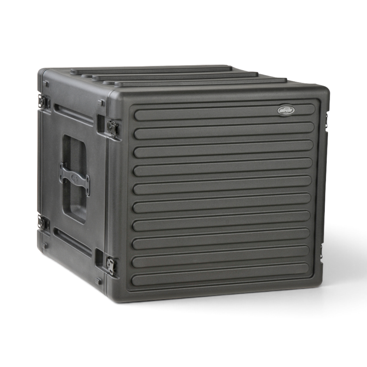 SKB Cases 8U rSeries rack in black roto-molded polyethylene with recessed latches and stackable design