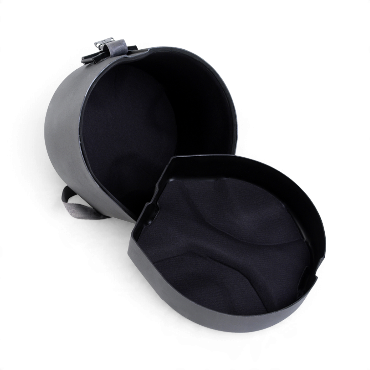 SKB Cases 9 x 10 roto-molded black drum tom case with padded interior and D-shaped design for secure storage.