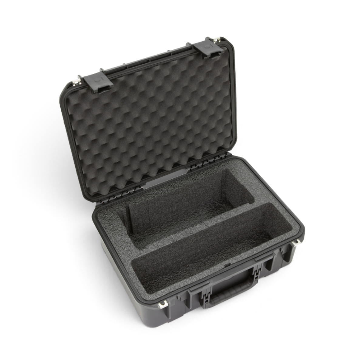 SKB Cases iSeries waterproof hard case with custom foam interior for Allen & Heath CQ-20B mixer, open view