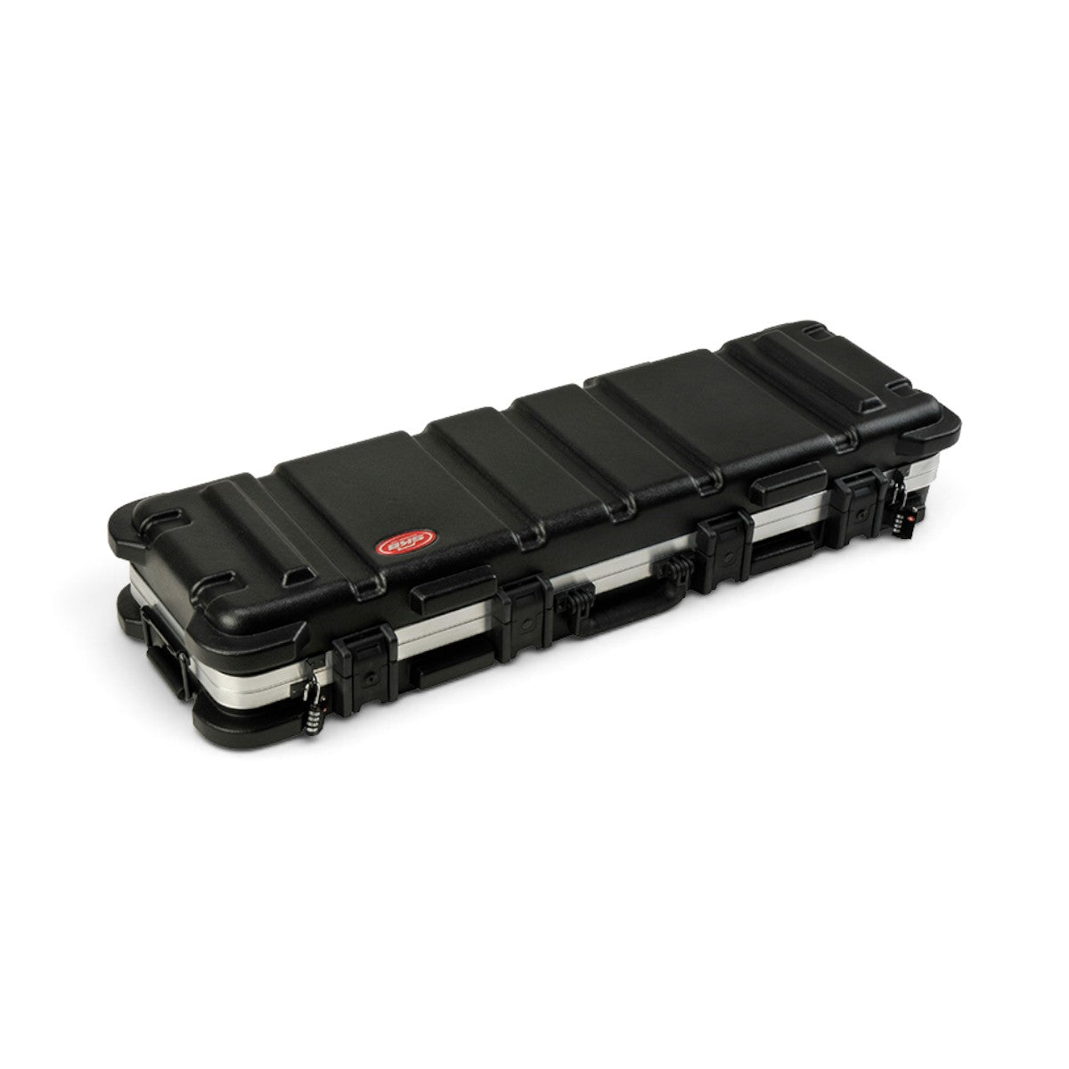 SKB Cases ATA short double rifle case in black HDPE with a weather-resistant o-ring seal and secure latches.