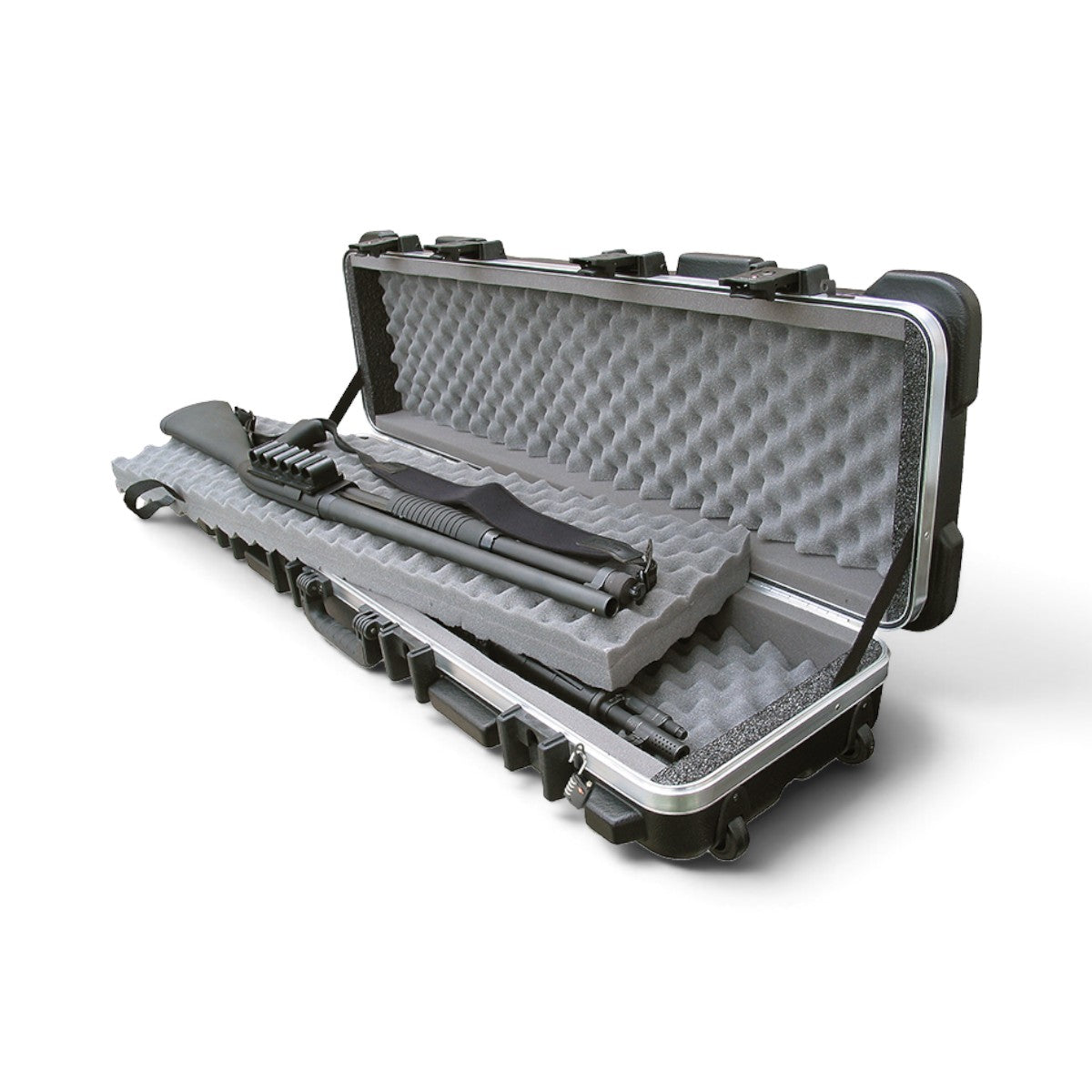 SKB Cases ATA short double rifle case with weather-resistant HDPE shell and protective bunk bed foam interior