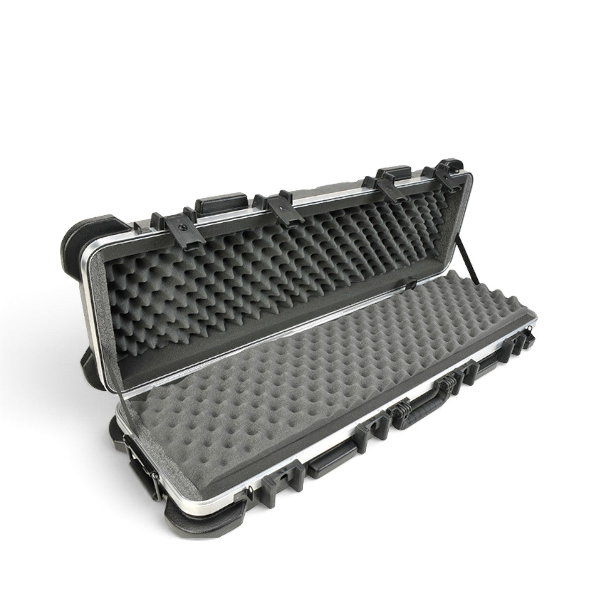 SKB Cases ATA short double rifle case with grey bunk bed foam interior and durable weather-resistant HDPE shell