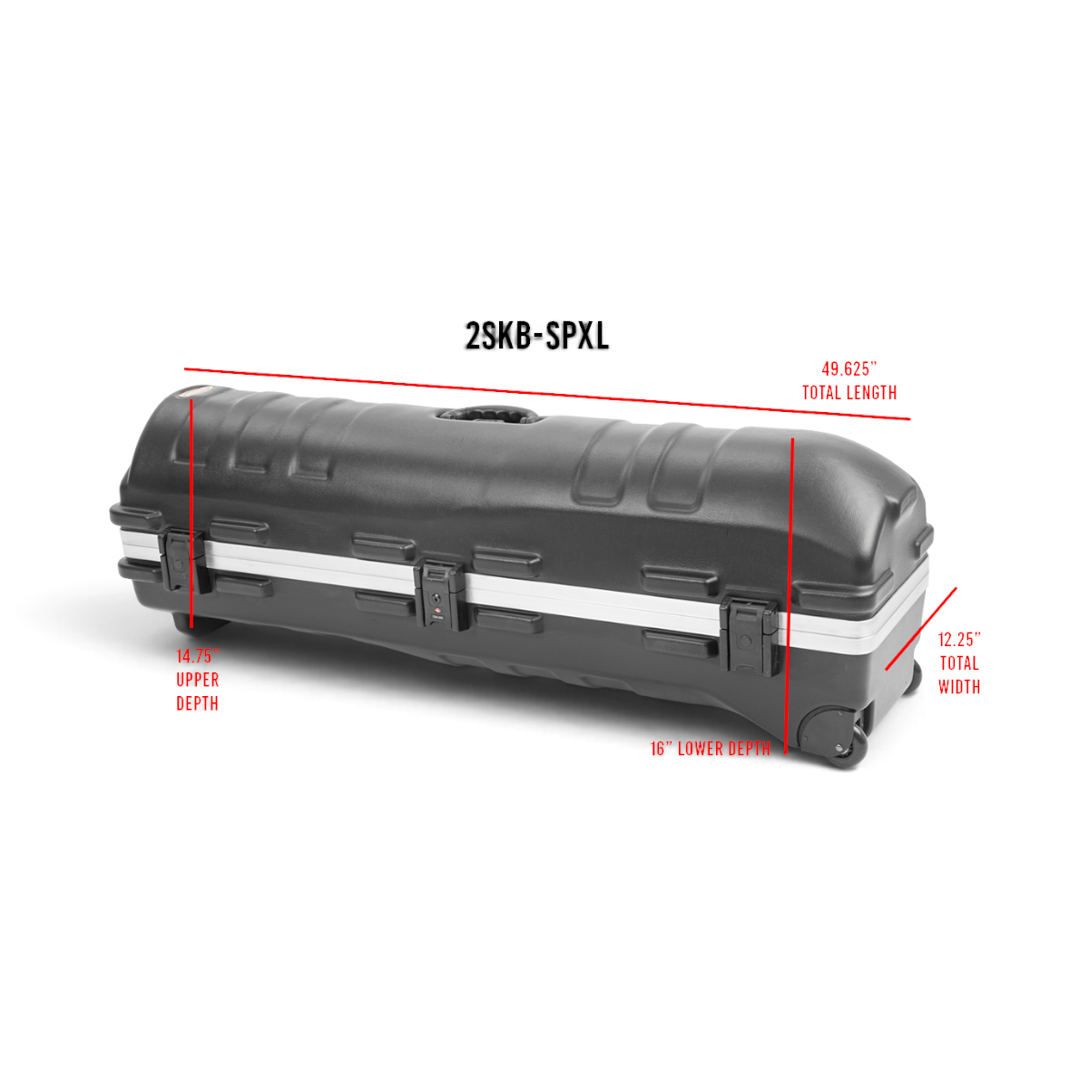SKB Cases ATA Staff Pro XL black hard-shell golf travel case with TSA latches and wheels for golf club protection.
