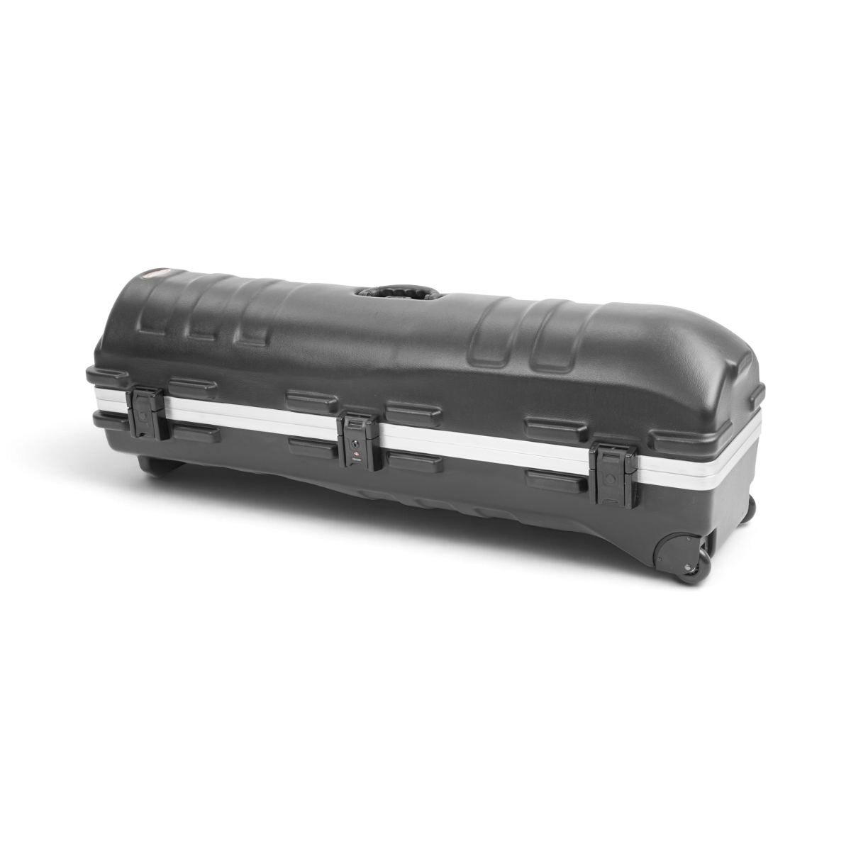 SKB Cases ATA Staff Pro XL black hard-shell golf travel case with TSA locking latches and wheels.