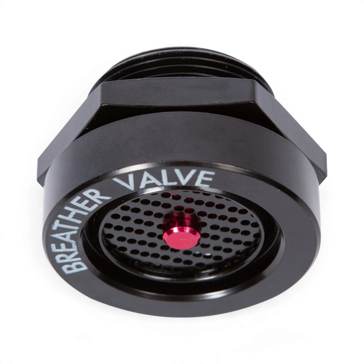 SKB Cases automatic pressure release breather valve in black with a small red center pin on a white background