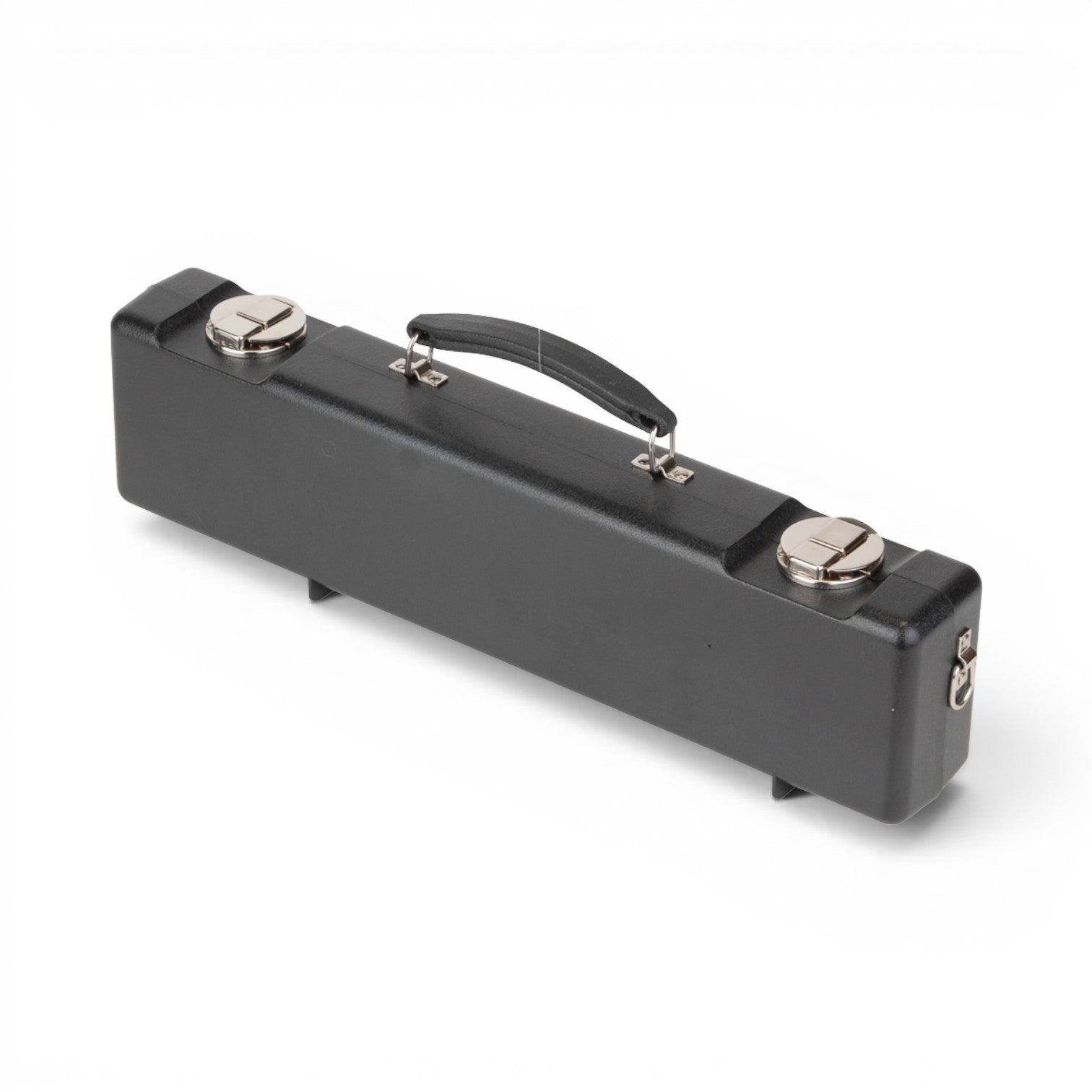 SKB Cases B-foot flute case in black with a sleek molded design, carrying handle, and durable metal hardware.
