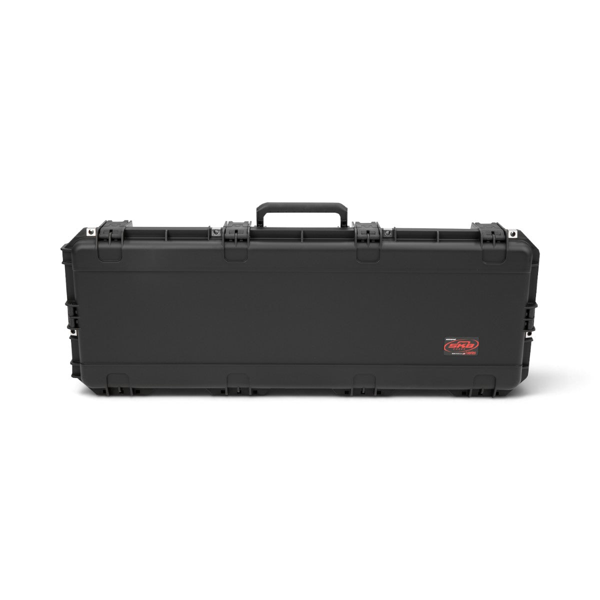 SKB Cases black injection molded iSeries M16 rifle case with heavy-duty latches and a top carry handle.