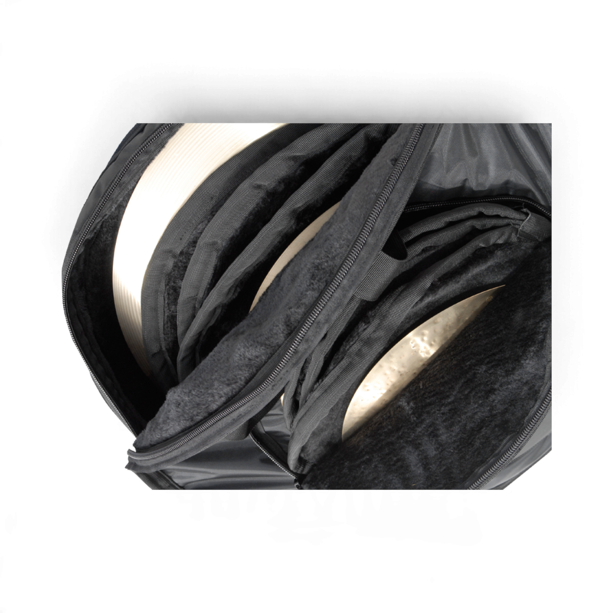 SKB Cases 22-inch cymbal gig bag in black ballistic nylon with internal dividers and plush lining for drum cymbals